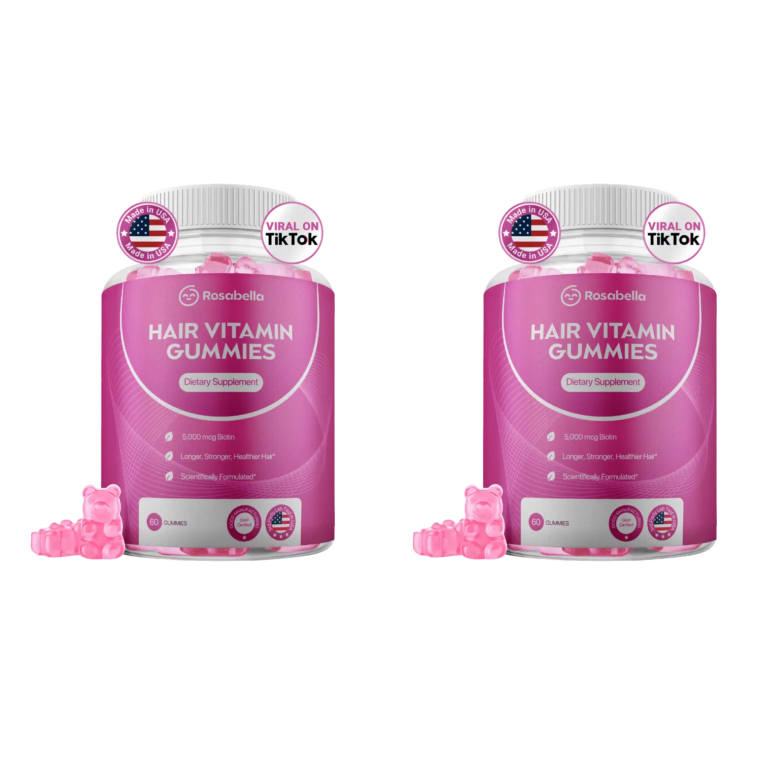 Rosabella Biotin Gummies (5000mg) for Hair, Skin & Nails Growth- - Image 7