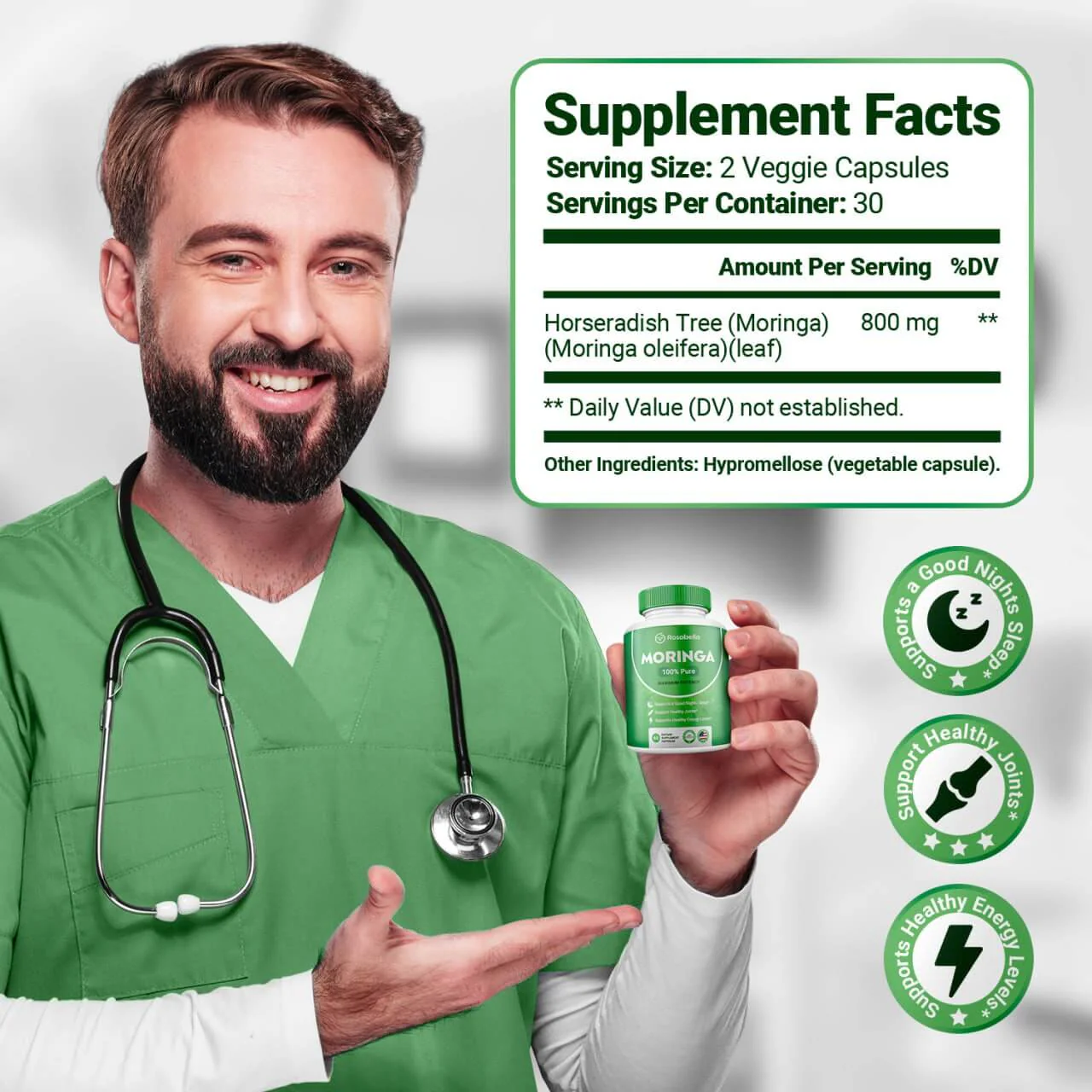 Rosabella Moringa Powder Capsules BOGO - Image 3