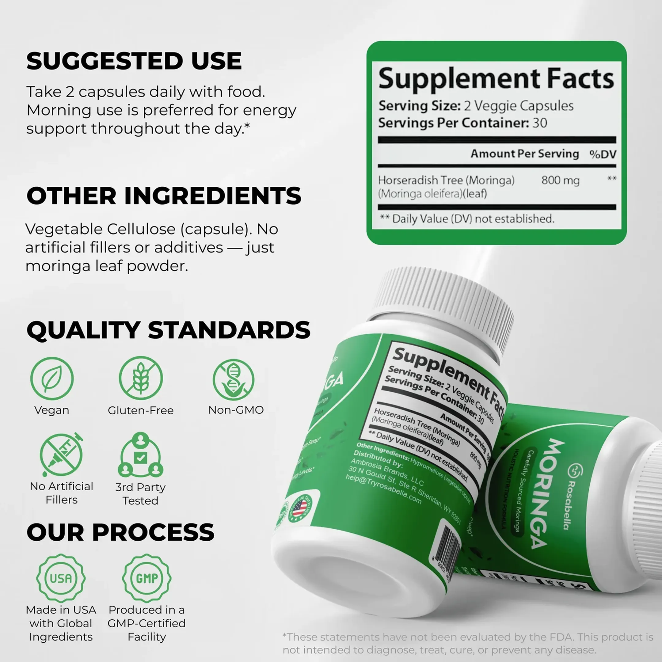 Rosabella Moringa Powder Capsules- - Image 3